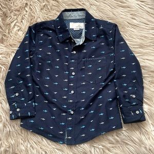 Button Down Toddler Shit with Sharks